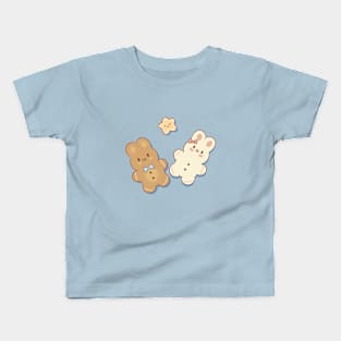 Cute Kawaii Gingerbread Bunny | Blue Kids T-Shirt